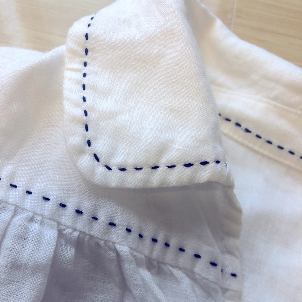 Anthropologie 100% White Linen Blouse